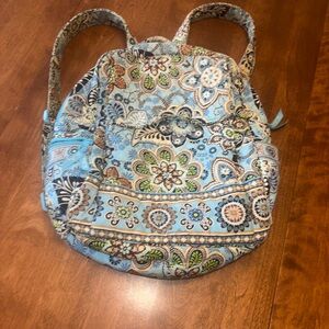 Vera Bradley Blue and Brown Floral Backpack